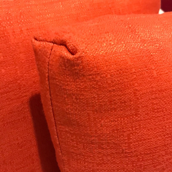 Two Square Orange Pillows - Picture 2 of 3